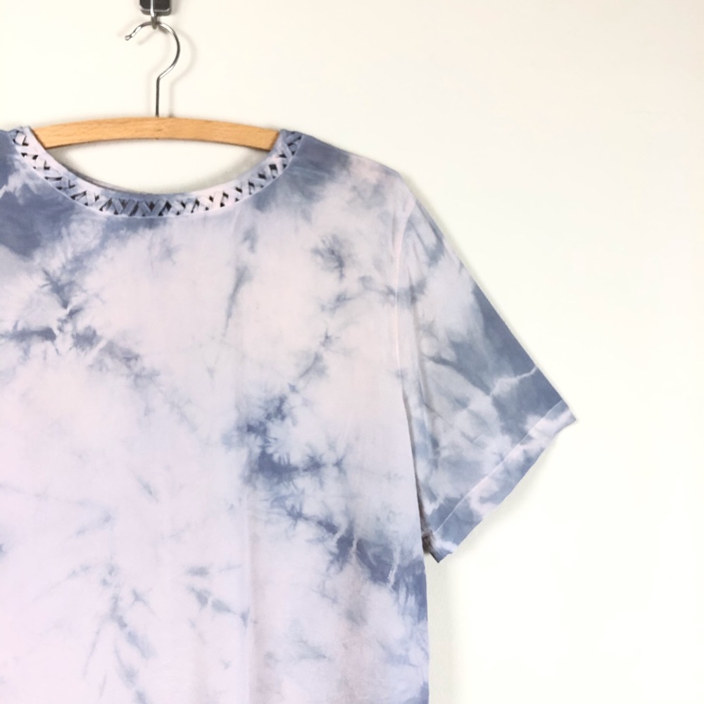 vintage 90s tie dye silk tee | 1990s pale pastel t shirt | grunge boho hippie - Picture 7 of 8
